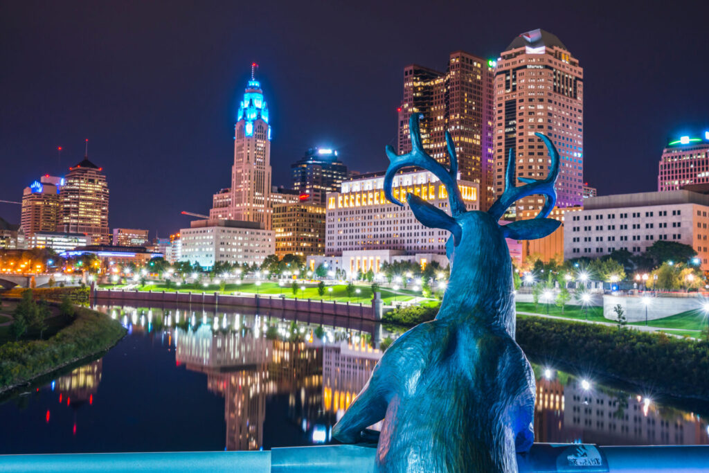 columbus,ohio,usa. 9-11-17: beautiful columbus skyline at night